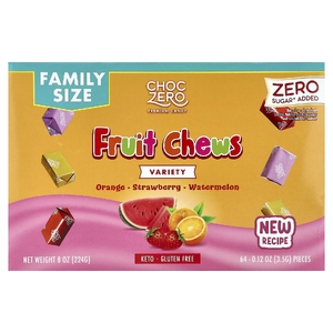 ChocZero, Фруктовые жевательные таблетки, разнообразные, 64 шт., 224 г (8 унций)