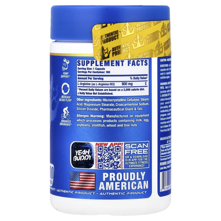 Ronnie Coleman, Vital Series, L-аргинин RS™, 100 капсул (800 мг в 1 капсуле)