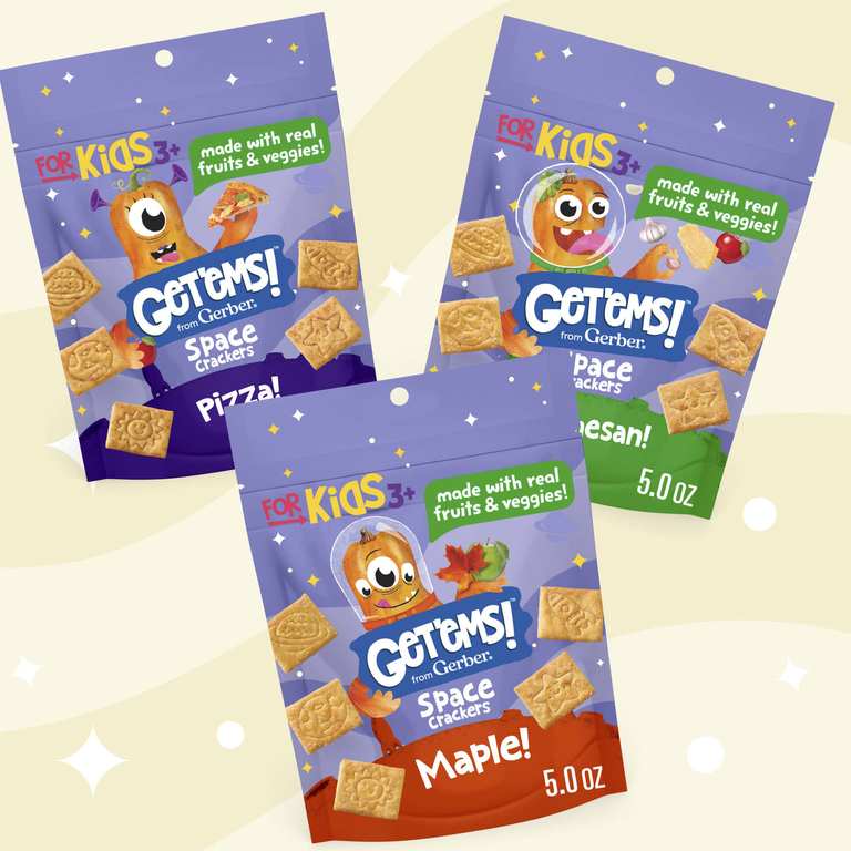 Gerber, Get'ems! ™, космические крекеры, для детей от 3 лет, пицца, 142 г (5 унций)