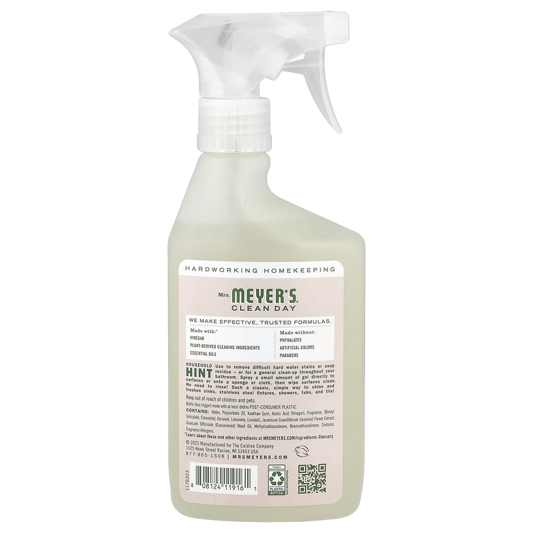 Mrs. Meyers Clean Day, очищающий спрей-гель с уксусом, яблоня, 473 мл (16 жидк. унций)