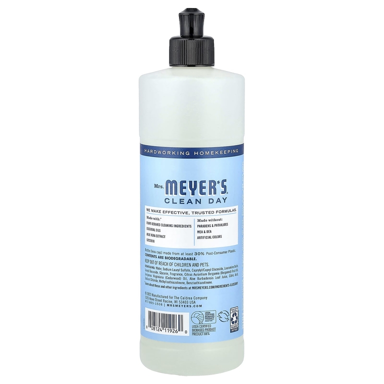 Mrs. Meyers Clean Day, Мыло для посуды, дождевая вода, 473 мл (16 жидк. Унций)