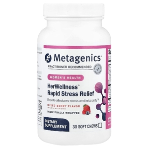 Metagenics, HerWellness™, средство для быстрого снятия стресса, со вкусом ягодного ассорти, 30 жевательных таблеток (Товар снят с продажи) 