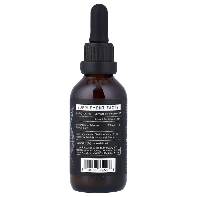 Neurogan Health, NAD+, липосомальные капли, со вкусом лесных ягод, 300 мг, 60 мл (2 унции) (Товар снят с продажи) 