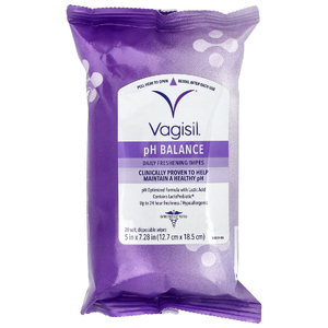 Vagisil, освежающие салфетки для ежедневного использования, с pH-балансом, 20 одноразовых салфеток (Товар снят с продажи) 
