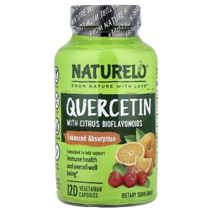 NATURELO, кверцетин с цитрусовыми биофлавоноидами, 120 вегетарианских капсул