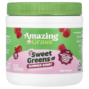 Amazing Grass, сладкая зелень, со вкусом ягод, 150 г (5,29 унции)