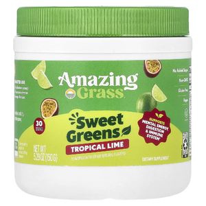 Amazing Grass, сладкая зелень, со вкусом тропического лайма, 150 г (5,29 унции)