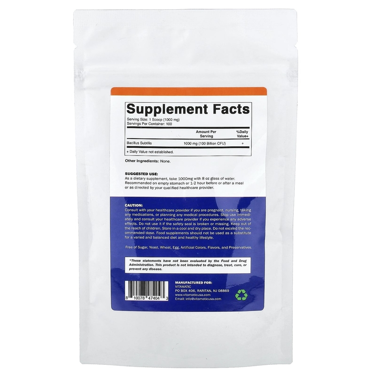 Vitamatic, сенная палочка (Bacillus subtilis), 100 г (3,5 унции)