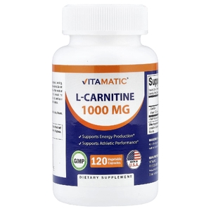 Vitamatic, L-карнитин, 120 растительных капсул (500 мг в 1 капсуле)