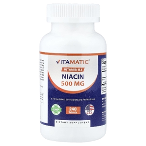 Vitamatic, ниацин, 500 мг, 240 таблеток