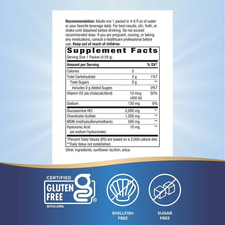 Nature's Way, Joint Movement Glucosamine®, смесь для приготовления напитков, с повышенной силой действия, без ароматизаторов, 20 пакетиков по 4,56 г (0,16 унции)