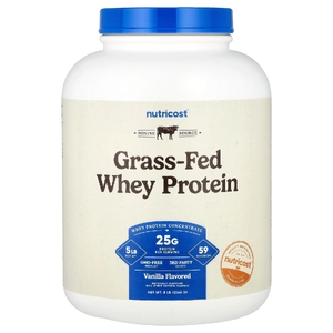 Nutricost, сывороточный протеин от коров травяного откорма, ваниль, 2268 г (5 фунтов)