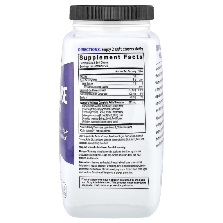 Force Factor, Women's Wellness, средство для поддержки при менопаузе, со вкусом ягодного ассорти, 60 жевательных таблеток