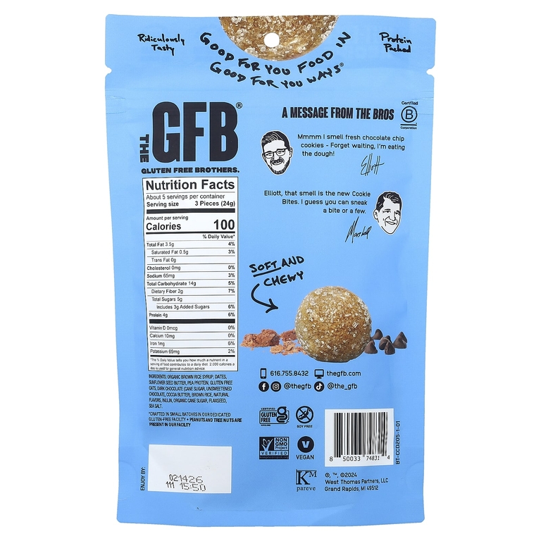 The GFB, печенье без глютена, печенье с шоколадной крошкой, 113 г (4 унции) (Товар снят с продажи) 