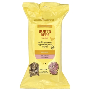 Burt's Bees, универсальные гипоаллергенные салфетки с медом, для собак, грейпфрут, 100 шт.