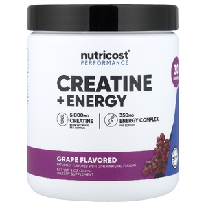 Nutricost, Performance, креатин + энергия, со вкусом винограда, 252 г (9 унций)