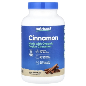 Nutricost, корица, 240 капсул (600 мг в 1 капсуле)