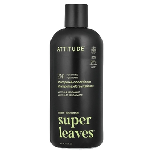 ATTITUDE, Super Leaves™, 2N1 укрепляющий шампунь и кондиционер для мужчин, матча и бергамот, 415 мл (14 жидк. унций)
