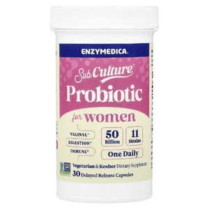 Enzymedica, SubCulture™, пробиотик для женщин, 50 млрд, 30 капсул с отсроченным высвобождением