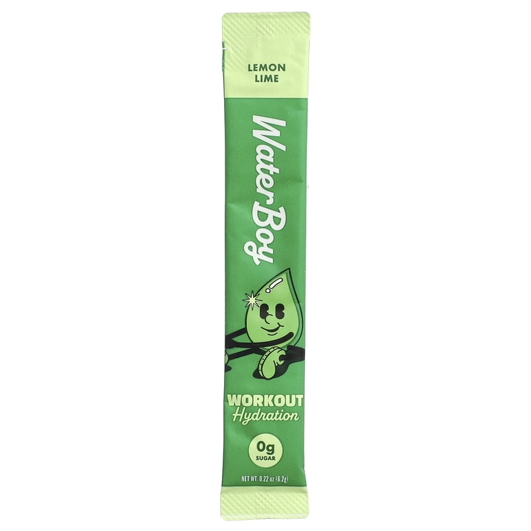 Waterboy, Workout Hydration, смесь для приготовления электролитического напитка, лимон и лайм, 10 пакетиков-стиков по 6,2 г (0,22 унции)