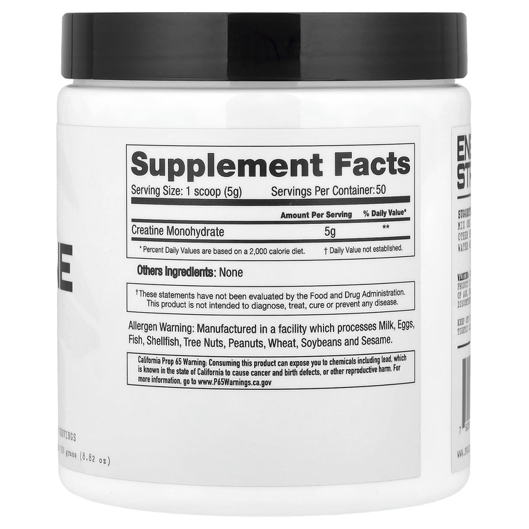 Project 1 Nutrition, моногидрат креатина, без добавок, 250 г (8,82 унции)