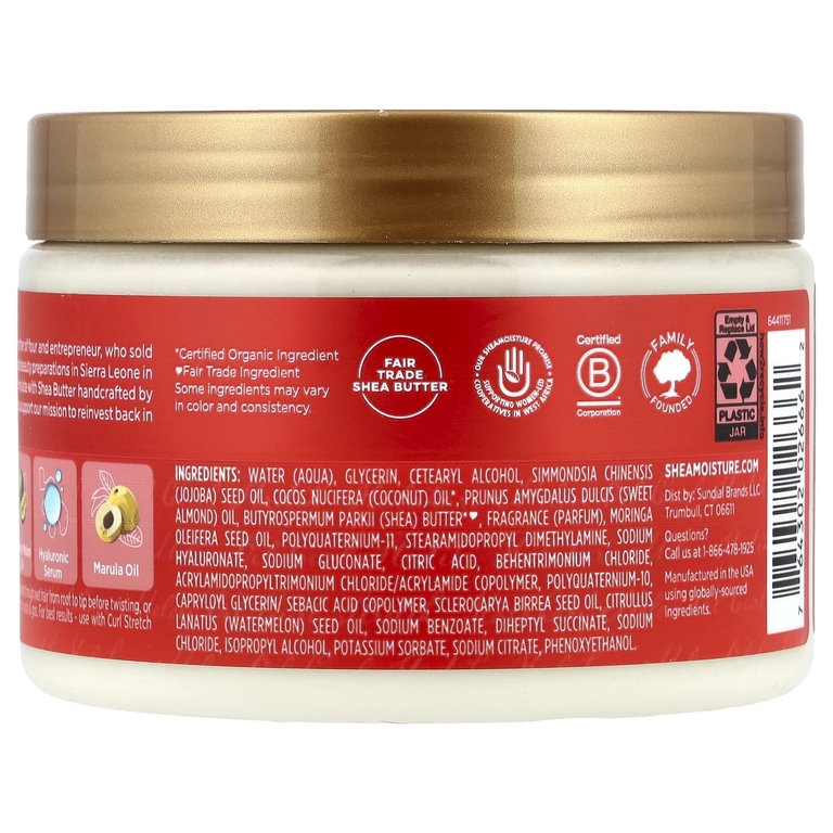 SheaMoisture, Curl Stretch, многоцелевой крем для придания объема, для типа волос 4, масло дыни калахарской, 325 мл (11 жидк. унций)