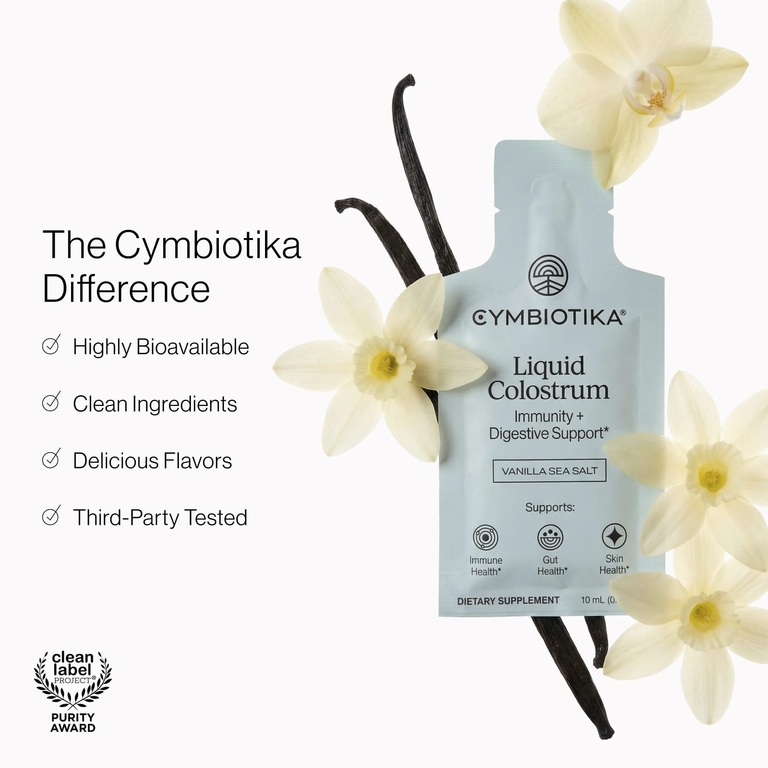 Cymbiotika, молозиво, ваниль и морская соль, 26 пакетиков по 10 мл (0,3 жидк. унции)