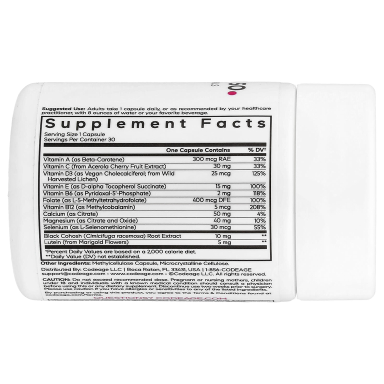 Codeage, Multivitamin 50, мультивитамины для женщин, 30 растительных капсул