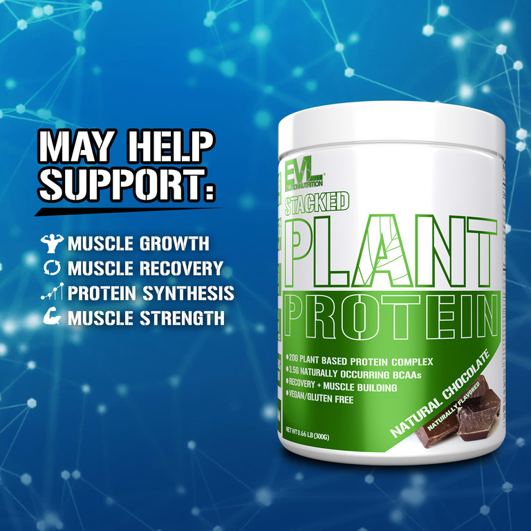 EVLution Nutrition, комплексный растительный протеин, со вкусом натурального шоколада, 300 г (0,66 фунта)