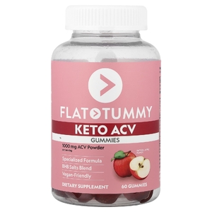 Flat Tummy, Keto ACV, жевательные таблетки, со вкусом натурального яблока, 60 жевательных таблеток