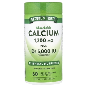 Nature's Truth, Усвояемый Calcium Plus D3, 60 мягких капсул с быстрым высвобождением