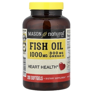 Mason Natural, Рыбий жир, 1000 мг, 200 капсул