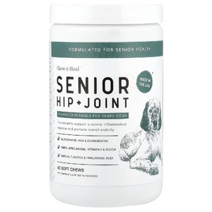 Chew + Heal, Senior, для бедер и суставов, для собак, 60 жевательных таблеток, 132 г (4,6 унции)