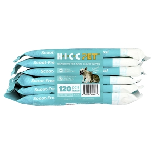 HICC Pet, чувствительные салфетки для анальной железы, для собак и кошек, с кокосом, 6 упаковок по 20 салфеток (Товар снят с продажи) 