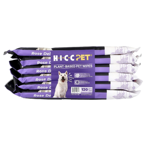 HICC Pet, салфетки для животных на растительной основе, для собак и кошек, с дамасской розой, 6 упаковок по 20 салфеток