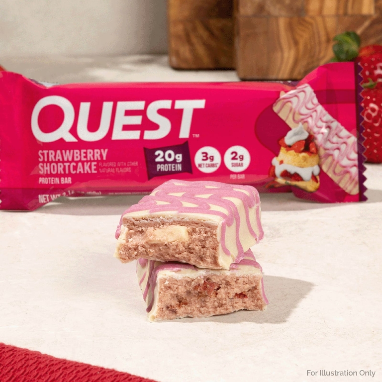 Quest Nutrition, протеиновый батончик, клубничное песочное печенье, 12 батончиков по 60 г (2,12 унции)