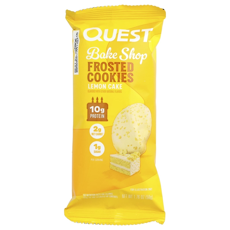 Quest Nutrition, Bake Shop, глазированное печенье, лимонный торт, 8 пакетиков по 50 г (1,76 унции)