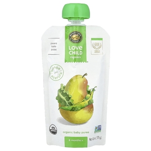 Love Child Organics, Nature's Path, органическое пюре для детей, для детей от 6 месяцев, груши, кудрявая капуста и горох, 113 г (4 унции) (Товар снят с продажи) 