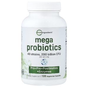 Micro Ingredients, Mega Probiotics, пробиотики, 120 вегетарианских капсул