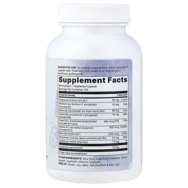 Micro Ingredients, биоактивный комплекс витаминов группы B, 120 растительных капсул