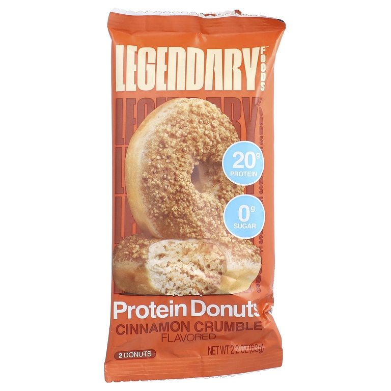 Legendary Foods, протеиновые пончики, корица и крамбл, 12 упаковок по 63 г (2,2 унции) (Товар снят с продажи) 