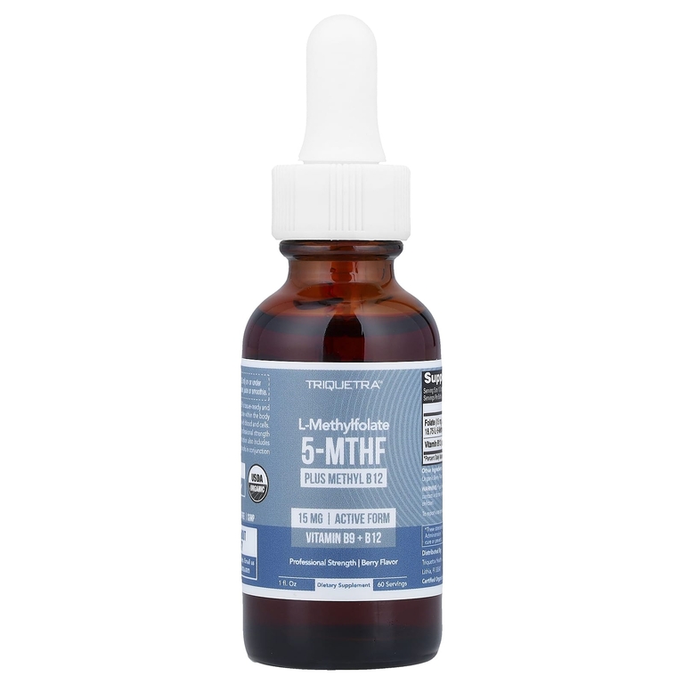 Triquetra Health, L-метилфолат 5-МТГФ с метилкобаламин12, ягодный вкус, 30 мл (1 жидк. унция)
