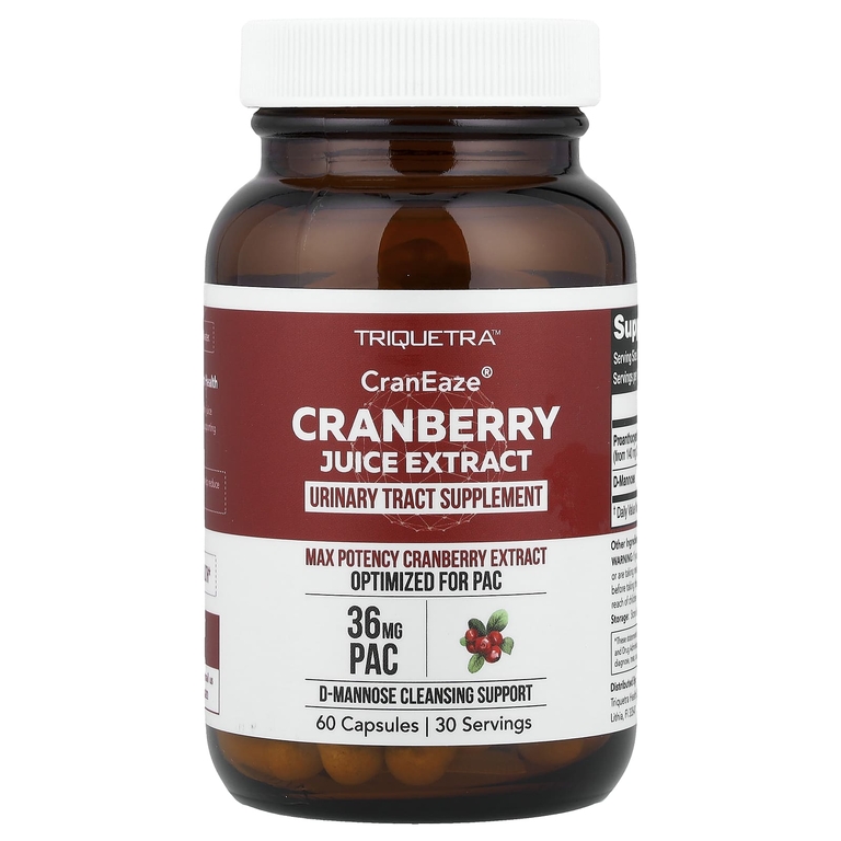 Triquetra Health, CranEaze®, экстракт клюквенного сока, 60 капсул
