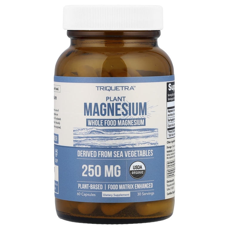 Triquetra Health, растительный магний, 60 капсул