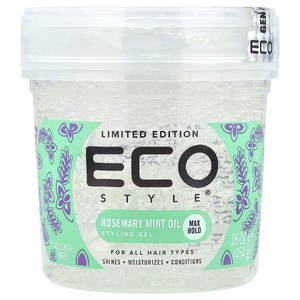 Eco Style, гель для укладки волос, максимальная фиксация, для всех типов волос, масло розмарина и мяты, 454 г (16 унций)