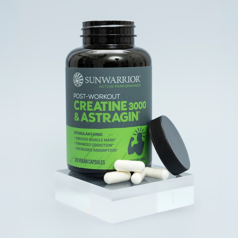 Sunwarrior, Creatine 3000 и Astragin® для приема после тренировки, 120 веганских капсул