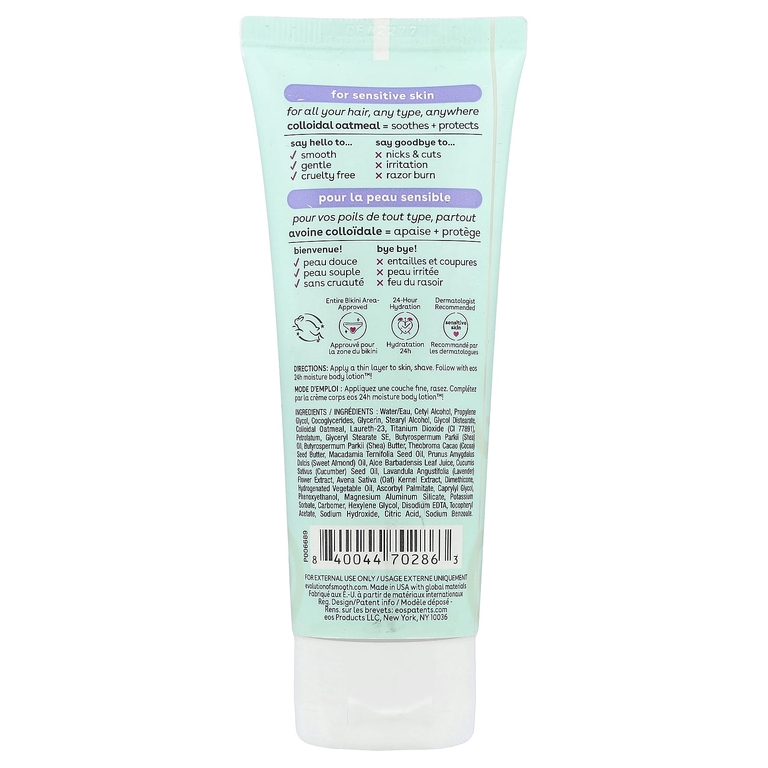 EOS, Shea Better Sensitive Shave Cream™, крем для бритья для чувствительной кожи, коллоидная овсянка, 74 мл (2,5 жидк. унции) (Товар снят с продажи) 