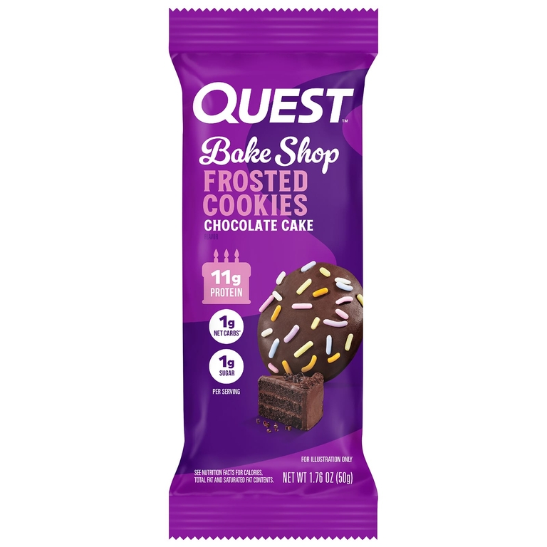 Quest Nutrition, Bake Shop, глазированное печенье, шоколадный торт, 8 пакетиков по 50 г (1,76 унции)