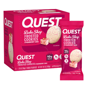 Quest Nutrition, Bake Shop, глазированное печенье, со вкусом клубничного торта, 8 пакетиков по 50 г (1,76 унции)
