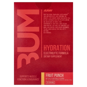Raw Nutrition, Bum, увлажнение, электролитная формула, фруктовый пунш, 20 пакетиков по 5,8 г (0,2 унции) (Товар снят с продажи) 